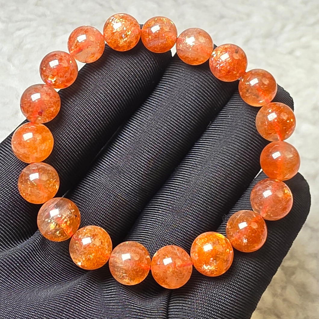 🍓 Strawberry Sunstone Bracelet — Stone of Joy & Empowerment ✨