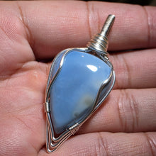 Load image into Gallery viewer, Blue Opal In-House Wire Wrapped Pendant – Emotional Healing &amp; Calm Expression
