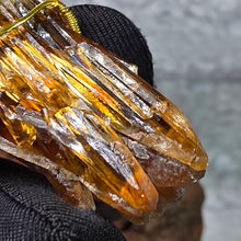Load image into Gallery viewer, Golden Aragonite Wire Wrapped Pendant – 金色霰石绕线吊坠
