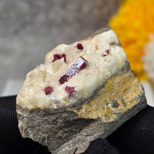 Load image into Gallery viewer, Raw Cinnabar with Dolomite Specimen – 天然朱砂共生白云石矿标
