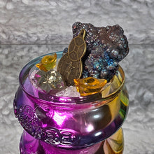 Load image into Gallery viewer, Small Liuli Ju Bao Peng with Leklai (Iridescent Goethite), Pyrite &amp; Clear Quartz Bits – 小琉璃聚宝盆摆件（含力泥铁矿、黄铁矿与白水晶）
