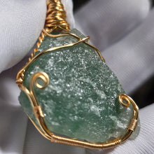 Load image into Gallery viewer, Raw Aventurine Wire Wrapped Pendant – 天然东陵石原石绕线吊坠
