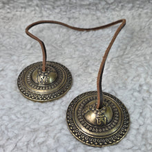 Load image into Gallery viewer, Tibetan Tingsha Cymbals (Carvings) – Traditional Meditation Bells / removes negative energy

