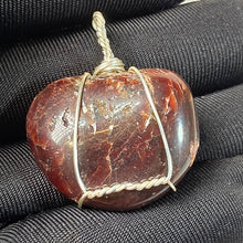 Load image into Gallery viewer, Red Garnet Wire-Wrapped Pendant – 红石榴石手工镶线吊坠
