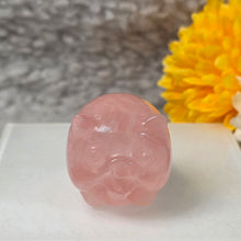 Load image into Gallery viewer, Madagascar Rose Quartz Pig Carving Display – 马达加斯加粉晶猪摆件
