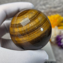 Load image into Gallery viewer, Yellow Tiger Eye Sphere Display – 黄虎眼石球摆件
