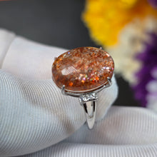 Load image into Gallery viewer, Strawberry Sunstone Ring (Adjustable) – 草莓太阳石可调节戒指
