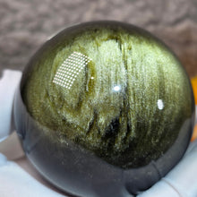 Load image into Gallery viewer, Golden Sheen Obsidian Sphere – 金曜石球
