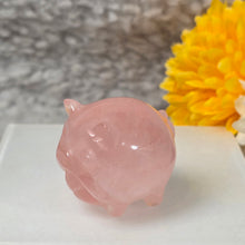 Load image into Gallery viewer, Madagascar Rose Quartz Pig Carving Display – 马达加斯加粉晶猪摆件
