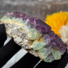 Load image into Gallery viewer, Purple &amp; Green Bi-Tone Fluorite Display – 紫绿双色萤石摆件
