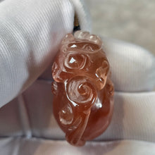 Load image into Gallery viewer, Red Rabbit Hair Quartz Carving Pendant – 红兔毛水晶雕刻吊坠
