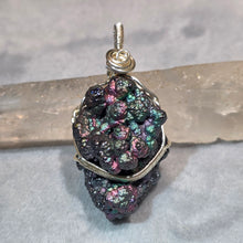 Load image into Gallery viewer, Iridescent Goethite (Leklai) Wire Wrapped Pendant – 彩虹针铁矿绕线吊坠
