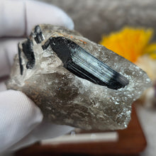 Load image into Gallery viewer, Raw Black Tourmaline in Quartz Specimen Display – 黑碧玺共生石英原矿摆件
