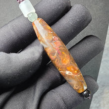 Load image into Gallery viewer, Ammonite Dzi Pendant with Necklace – 法螺天珠项链
