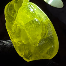 Load image into Gallery viewer, Yellow Prehnite Pendant with Carvings – 黄葡萄石雕刻吊坠
