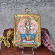 Load image into Gallery viewer, Hand-drawn Thangka Pendant – Thousand-Armed Avalokiteshvara / 千手观音
