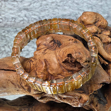 Load image into Gallery viewer, Golden Rutilated Quartz Flat Bracelet – 金发晶手牌 (Good Grade)
