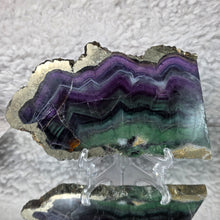 Load image into Gallery viewer, Fluorite with Pyrite Slab Display – Mental Clarity, Wealth Activation &amp; Protection
