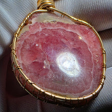 Load image into Gallery viewer, Rhodochrosite Wire Wrapped Pendant – 红纹石绕线吊坠
