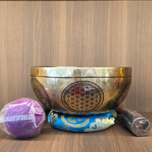 Load image into Gallery viewer, Handmade Tree of Life Carved Brass Singing Bowl – Harmony &amp; Renewal
