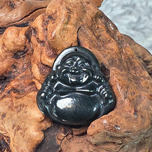 Load image into Gallery viewer, Black Nephrite Laughing Buddha Pendant – 塔青和田玉
