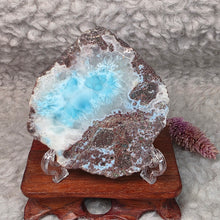 Load image into Gallery viewer, Larimar Slice Display (Dominican Republic) – 海纹石切片摆件
