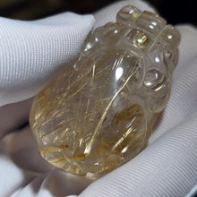 Load image into Gallery viewer, Golden Rutilated Quartz Pixiu Carving Display – 金发晶貔貅摆件
