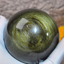 Load image into Gallery viewer, Golden Sheen Obsidian Sphere – 金曜石球
