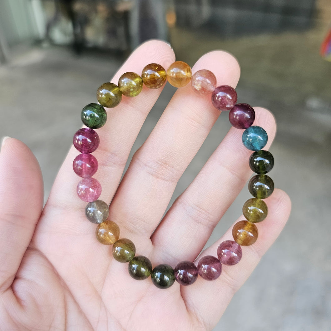 🌈Top Grade Mixed Tourmaline Bracelet — Balance in Every Colour 🌈