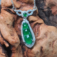 Load image into Gallery viewer, Jadeite Pea Pod Pendant Necklace – Abundance &amp; Blessings
