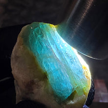 Load image into Gallery viewer, Paraiba Tourmaline with Matrix Specimen – Rare Neon Energy &amp; Collector Mineral

