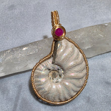 Load image into Gallery viewer, Ammonite In-House Wire Wrapped Pendant – Ancient Wisdom, Protection &amp; Wealth Flow
