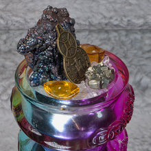 Load image into Gallery viewer, Small Liuli Ju Bao Peng with Leklai (Iridescent Goethite), Pyrite &amp; Clear Quartz Bits – 小琉璃聚宝盆摆件（含力泥铁矿、黄铁矿与白水晶）
