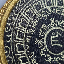 Load image into Gallery viewer, Hand-Drawn Yellow Jambhala (黄财神) Mantra Wheel Pendant
