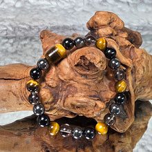 Load image into Gallery viewer, Guardian Shield Bracelet – Tiger Eye, Hematite, Obsidian &amp; Black Tourmaline 守护之盾手链
