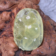 Load image into Gallery viewer, Yellow Prehnite Pendant with Carvings – 黄葡萄石雕刻吊坠
