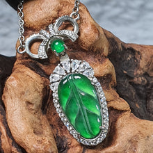Load image into Gallery viewer, Jadeite Leaf Pendant Necklace – Growth &amp; Harmony
