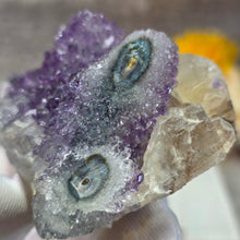 Load image into Gallery viewer, Amethyst Stalactite with Calcite Specimen (Uruguay) – 乌拉圭紫水晶钟乳石共生方解石标本

