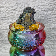 Load image into Gallery viewer, Liuli Ju Bao Peng with Leklai (Iridescent Goethite) &amp; Pyrite – Wealth, Protection &amp; High-Vibration Energy
