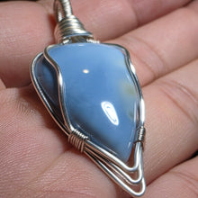 Load image into Gallery viewer, Blue Opal In-House Wire Wrapped Pendant – Emotional Healing &amp; Calm Expression
