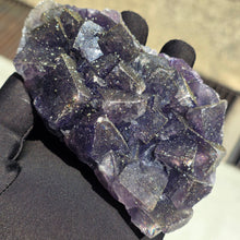 Load image into Gallery viewer, Colour-Changing Fluorite with Pyrite (Nigeria) – 尼日利亚变色萤石共生黄铁矿
