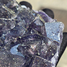Load image into Gallery viewer, Colour-Changing Fluorite with Pyrite (Nigeria) – 尼日利亚变色萤石共生黄铁矿
