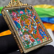 Load image into Gallery viewer, Hand-Drawn Tibetan 5 Jambhala Pendant – 手绘藏传五路财神吊坠
