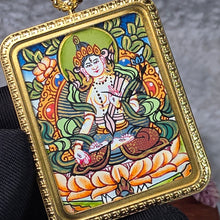 Load image into Gallery viewer, Hand-drawn Thangka Pendant – White Tara / 白度母

