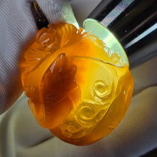 Load image into Gallery viewer, Red Rabbit Hair Quartz Carving Pendant – 红兔毛水晶雕刻吊坠
