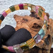Load image into Gallery viewer, Mixed Tourmaline Flat Bracelet – Balance, Protection &amp; Vital Energy
