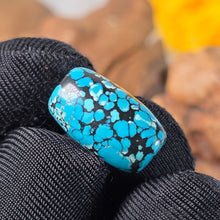 Load image into Gallery viewer, Natural Spiderweb Turquoise Barrel Shaped Bead (Hubei) – 天然湖北蜘蛛网绿松石桶珠
