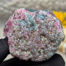 Load image into Gallery viewer, Raw Ruby with Kyanite Specimen Display – 红宝石共生蓝晶石原矿摆件
