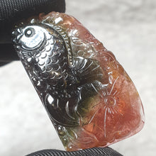 Load image into Gallery viewer, Multi-Colour Tourmaline Fish &amp; Ruyi Carving – Abundance &amp; Harmony
