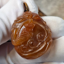 Load image into Gallery viewer, Red Rabbit Hair Quartz Carving Pendant – 红兔毛水晶雕刻吊坠
